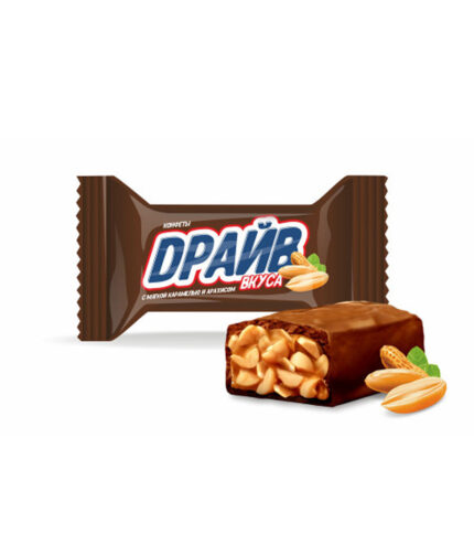 Конфеты «Драйв вкуса» с мягкой карамелью и арахисом